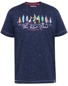 D555 Cropwell T-Shirt mit Angelzubehör-Aufdruck, Marineblau